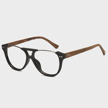 Load image into Gallery viewer, Wooden Pilot Glasses Frame Men Women Vintage Half Rim Eye Glasses Frame Optical Prescription Eyeglasses Frames Eyewear Oculos