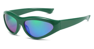 Wrap Around Sunglasses For Women Trendy Y2k Sport Sunglasses Trendy Shades Green Unisex Goggle Eyeglasses UV400