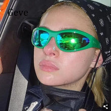 Carica l&#39;immagine nel visualizzatore di Gallery, Wrap Around Sunglasses For Women Trendy Y2k Sport Sunglasses Trendy Shades Green Unisex Goggle Eyeglasses UV400
