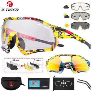 X-TIGER Cycling Sunglasses Photochromic Outdoor Hiking Fishing Sunglasses Polarized UV400 MTB Racing Road Man Cycling Glasses
