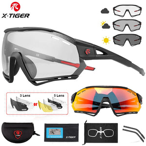 X-TIGER Cycling Sunglasses Photochromic Outdoor Hiking Fishing Sunglasses Polarized UV400 MTB Racing Road Man Cycling Glasses