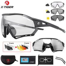Load image into Gallery viewer, X-TIGER Cycling Sunglasses Photochromic Outdoor Hiking Fishing Sunglasses Polarized UV400 MTB Racing Road Man Cycling Glasses