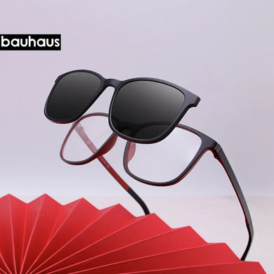 X3197 Myopia Magnetic Clip on Glasses Frame  Optical Prescription Frame Eyeglasses  Rectangle Polarized Magnet Clip Sunglasses