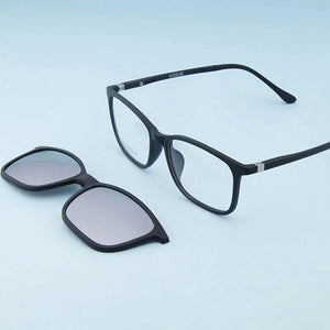 XINZE  Sunglasses with Magnetic Clip on Glasses for men and women magnet set mirror Optical Myopia Prescription Glasses