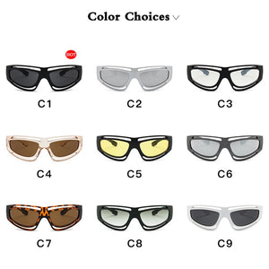 Y2K Hollow Punk Sunglasses Women Trend New Steampunk Black Sports Sunglasses Female Shades Eyewear Unisex Outdoor Eyeglasses UV4