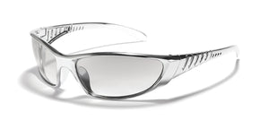 Y2K Silver Punk Sunglasses Men Women 2000S Hollow Sports Punk Cool Girl Sunglasses Trendy Goggle Eyewear