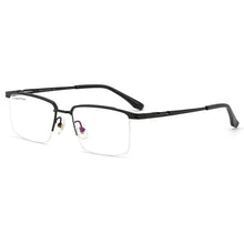 Load image into Gallery viewer, YIMARUILI   Ultra Light Business 100% Pure Titanium Half Frame Glasses Optical Prescription Eyeglasses Frame Men 2028