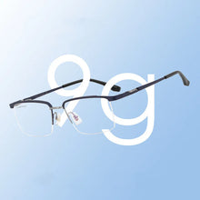 Load image into Gallery viewer, YIMARUILI   Ultra Light Business 100% Pure Titanium Half Frame Glasses Optical Prescription Eyeglasses Frame Men 2028