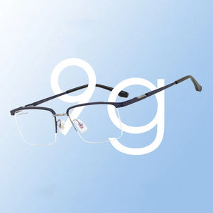 YIMARUILI   Ultra Light Business 100% Pure Titanium Half Frame Glasses Optical Prescription Eyeglasses Frame Men 2028