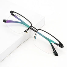 Load image into Gallery viewer, YIMARUILI   Ultra Light Business 100% Pure Titanium Half Frame Glasses Optical Prescription Eyeglasses Frame Men 2028