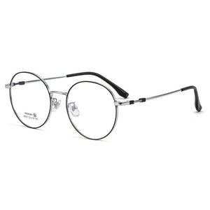 YIMARUILI  Ultra Light Memory Retro Titanium Alloy Eyeglasses Optical Prescription Round Glasses Frame Men And Women 86007YF
