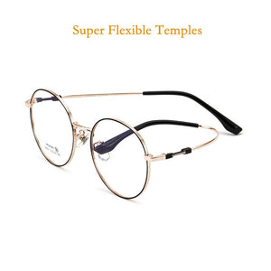 YIMARUILI  Ultra Light Memory Retro Titanium Alloy Eyeglasses Optical Prescription Round Glasses Frame Men And Women 86007YF