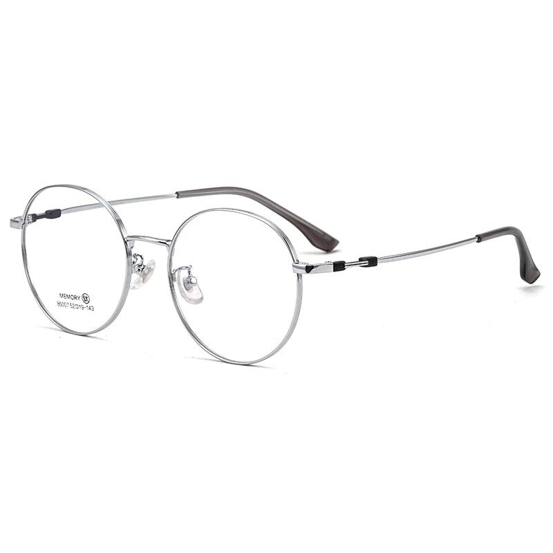YIMARUILI  Ultra Light Memory Retro Titanium Alloy Eyeglasses Optical Prescription Round Glasses Frame Men And Women 86007YF
