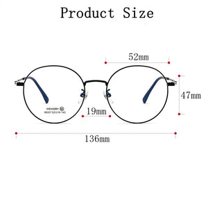 YIMARUILI  Ultra Light Memory Retro Titanium Alloy Eyeglasses Optical Prescription Round Glasses Frame Men And Women 86007YF