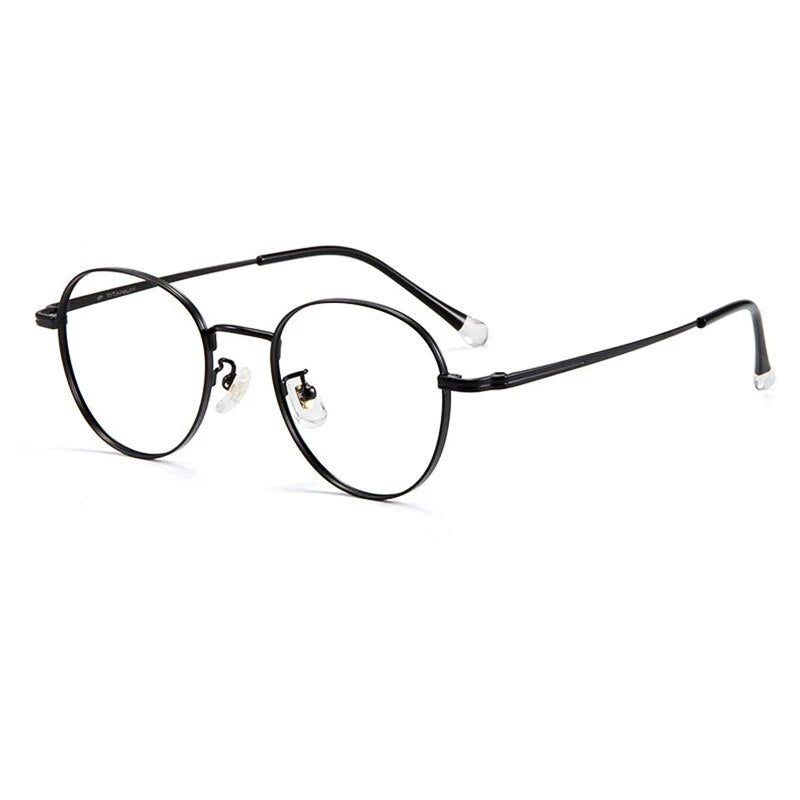 YIMARUILI  Ultra-Light Pure Titanium Retro Small Round Eyewear Men Myopia Optical Prescription Eyeglasses Frame Women T8805