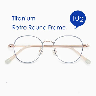 YIMARUILI  Ultra-Light Pure Titanium Retro Small Round Eyewear Men Myopia Optical Prescription Eyeglasses Frame Women T8805