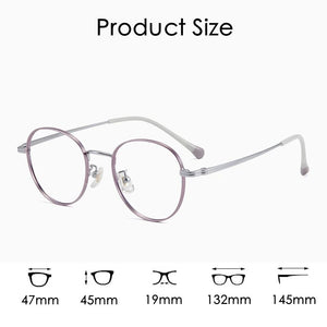 YIMARUILI  Ultra-Light Pure Titanium Retro Small Round Eyewear Men Myopia Optical Prescription Eyeglasses Frame Women T8805