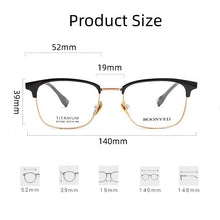 Load image into Gallery viewer, YIMARUILI Business Ultra-light Acetate Eyewear Retro Myopia Glasses Square Pure Titanium Optical Prescription Glasses Frame Men