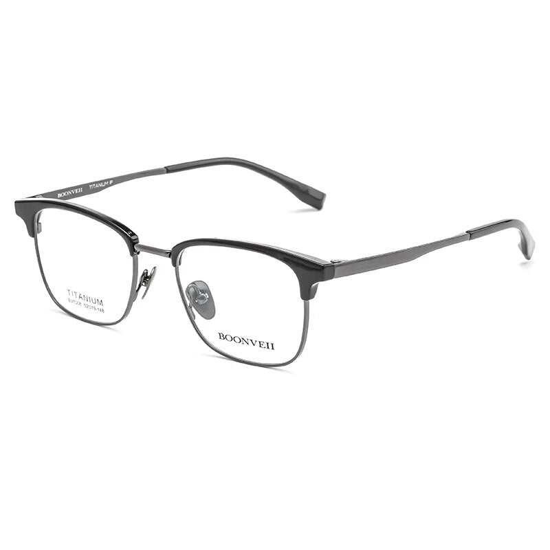 YIMARUILI Business Ultra-light Acetate Eyewear Retro Myopia Glasses Square Pure Titanium Optical Prescription Glasses Frame Men