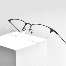 Load image into Gallery viewer, YIMARUILI Fashion Business Luxury Big Face Eyewear Pure Titanium Retro Optical Prescription Half-Frame Eyeglasses Men 9913SF