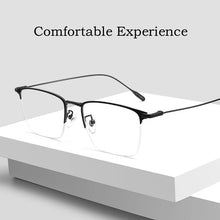 Load image into Gallery viewer, YIMARUILI Fashion Business Luxury Big Face Eyewear Pure Titanium Retro Optical Prescription Half-Frame Eyeglasses Men 9913SF