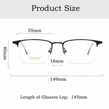 Load image into Gallery viewer, YIMARUILI Fashion Business Luxury Big Face Eyewear Pure Titanium Retro Optical Prescription Half-Frame Eyeglasses Men 9913SF