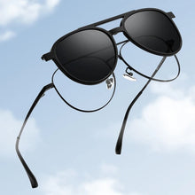 Load image into Gallery viewer, YIMARUILI Double-beam Magnetic Polarized Clip Eyewear Retro Optical Prescription Glasses Frame For Men and Women 86002