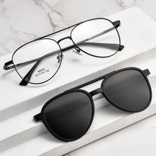 Load image into Gallery viewer, YIMARUILI Double-beam Magnetic Polarized Clip Eyewear Retro Optical Prescription Glasses Frame For Men and Women 86002