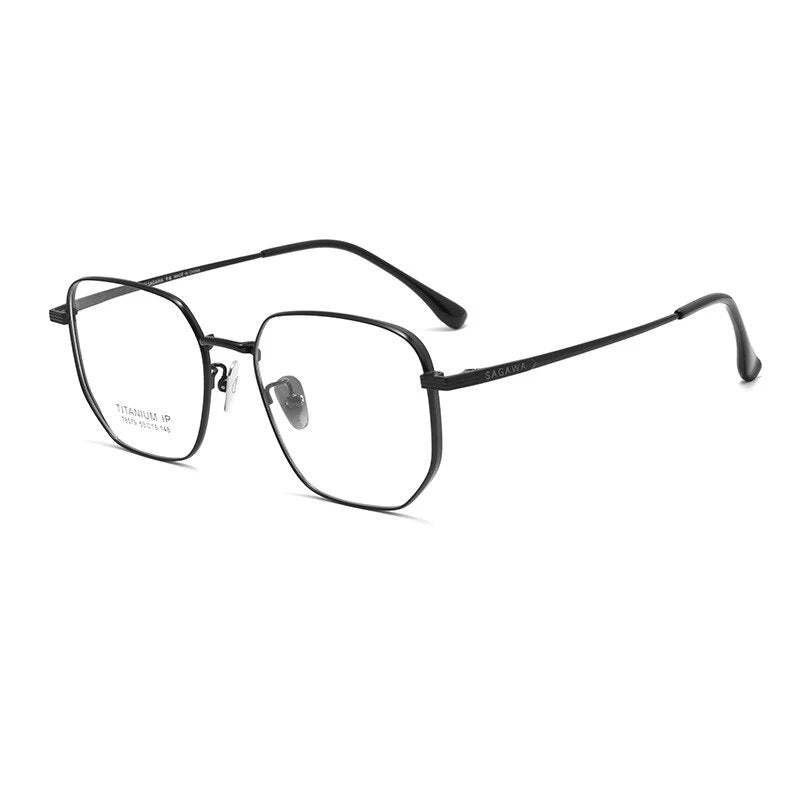 YIMARUILI Polygonal Large Eyewear Ultra-light Pure Titanium Retro Optical Prescription Eyeglasses Frame Men and Women