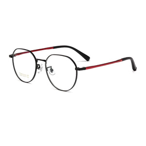 YIMARUILI  Small Eyewear Flexible Tungsten Titanium Alloy Retro Round Optical Prescription Eyeglasses Frame Men and Wome