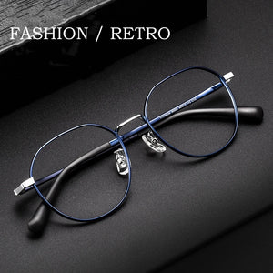 YIMARUILI  Small Eyewear Flexible Tungsten Titanium Alloy Retro Round Optical Prescription Eyeglasses Frame Men and Wome