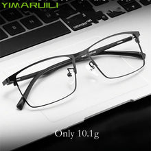 Load image into Gallery viewer, YIMARUILI Fashion Square   Metal Eyeglasses Frame Ultra Light Retro TR90 Optical Prescription Glasses Frame Men 89028
