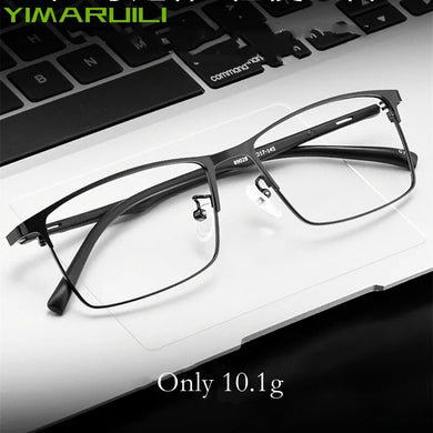 YIMARUILI Fashion Square   Metal Eyeglasses Frame Ultra Light Retro TR90 Optical Prescription Glasses Frame Men 89028
