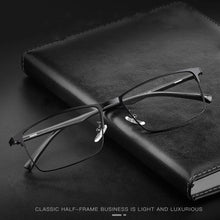 Load image into Gallery viewer, YIMARUILI Fashion Square   Metal Eyeglasses Frame Ultra Light Retro TR90 Optical Prescription Glasses Frame Men 89028