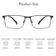 Load image into Gallery viewer, YIMARUILI Fashion Square   Metal Eyeglasses Frame Ultra Light Retro TR90 Optical Prescription Glasses Frame Men 89028