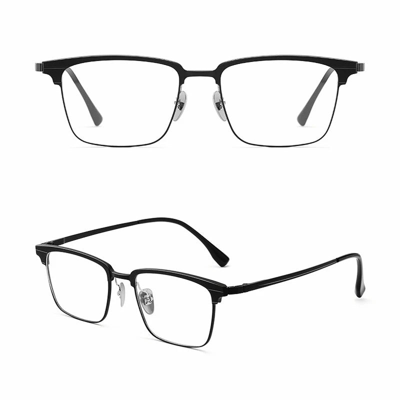 YIMARUILI Fashion Ultra-light Luxury Eyewear Square Aluminum Magnesium Pure Titanium Optical Prescription Glasses Frame Men 9205