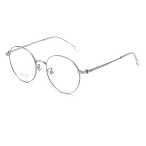 YIMARUILI Fashion Ultra-light Pure Titanium Eyewear Men Retro Round Flexible Optical Prescription Eyeglasses Frame Women T855T