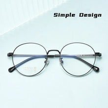 Load image into Gallery viewer, YIMARUILI Fashion Ultra-light Pure Titanium Eyewear Men Retro Round Flexible Optical Prescription Eyeglasses Frame Women T855T