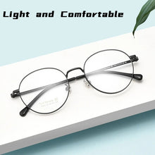 Load image into Gallery viewer, YIMARUILI Fashion Ultra-light Pure Titanium Eyewear Men Retro Round Flexible Optical Prescription Eyeglasses Frame Women T855T