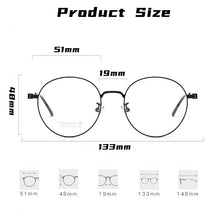 Load image into Gallery viewer, YIMARUILI Fashion Ultra-light Pure Titanium Eyewear Men Retro Round Flexible Optical Prescription Eyeglasses Frame Women T855T