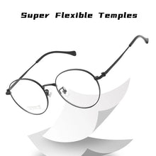 Load image into Gallery viewer, YIMARUILI Fashion Ultra-light Pure Titanium Eyewear Men Retro Round Flexible Optical Prescription Eyeglasses Frame Women T855T