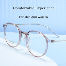 Load image into Gallery viewer, YIMARUILI Ultra-light TR90 Pure Titanium Transparent Retro Round Optical Prescription Glasses Frame Men And Women 5825N