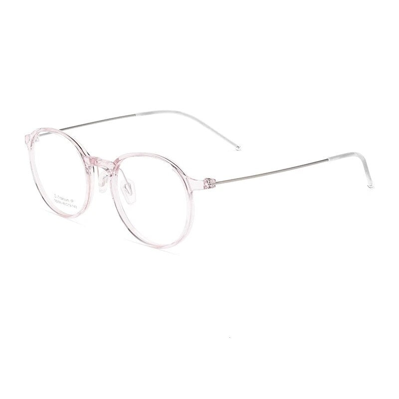 YIMARUILI Ultra-light TR90 Pure Titanium Transparent Retro Round Optical Prescription Glasses Frame Men And Women 5825N