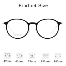 Load image into Gallery viewer, YIMARUILI Ultra-light TR90 Pure Titanium Transparent Retro Round Optical Prescription Glasses Frame Men And Women 5825N