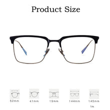 Load image into Gallery viewer, YIMARUILI High End Fashion Retro Square Business Pure Titanium Eyewear Optical Prescription Luxury Eyeglasses Frame Men S1905
