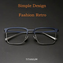 Load image into Gallery viewer, YIMARUILI High End Fashion Retro Square Business Pure Titanium Eyewear Optical Prescription Luxury Eyeglasses Frame Men S1905