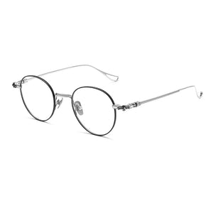 YIMARUILI    Pure Titanium Eyewear Retro Round Optical Prescription Eyeglasses Frame For Men and Women 924