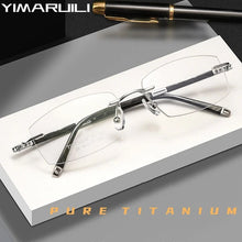 Load image into Gallery viewer, YIMARUILI   Ultra-light Business Retro Eyeglasses Luxury Pure Titanium Optical Prescription Rimless Glasses Frame Men Z8WK