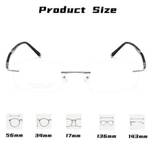 Load image into Gallery viewer, YIMARUILI   Ultra-light Business Retro Eyeglasses Luxury Pure Titanium Optical Prescription Rimless Glasses Frame Men Z8WK