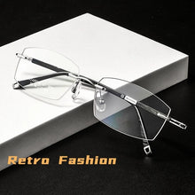 Load image into Gallery viewer, YIMARUILI   Ultra-light Business Retro Eyeglasses Luxury Pure Titanium Optical Prescription Rimless Glasses Frame Men Z8WK